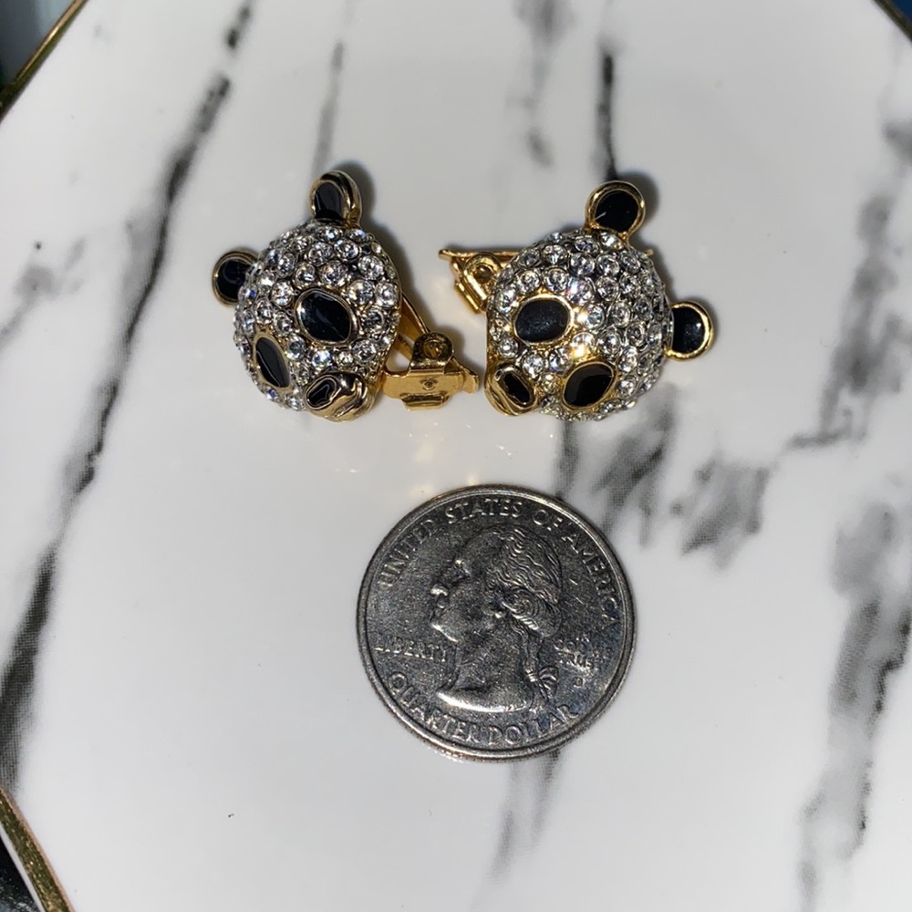 Vintage Panda Brooch and earring - Picture 3 of 4
